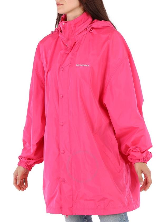 logo oversized taffeta raincoat pink - BALENCIAGA - BALAAN 4