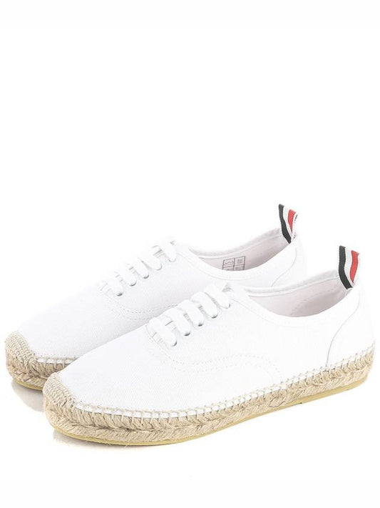 Canvas Espadrilles Heritage Low Top Sneakers White - THOM BROWNE - BALAAN 2