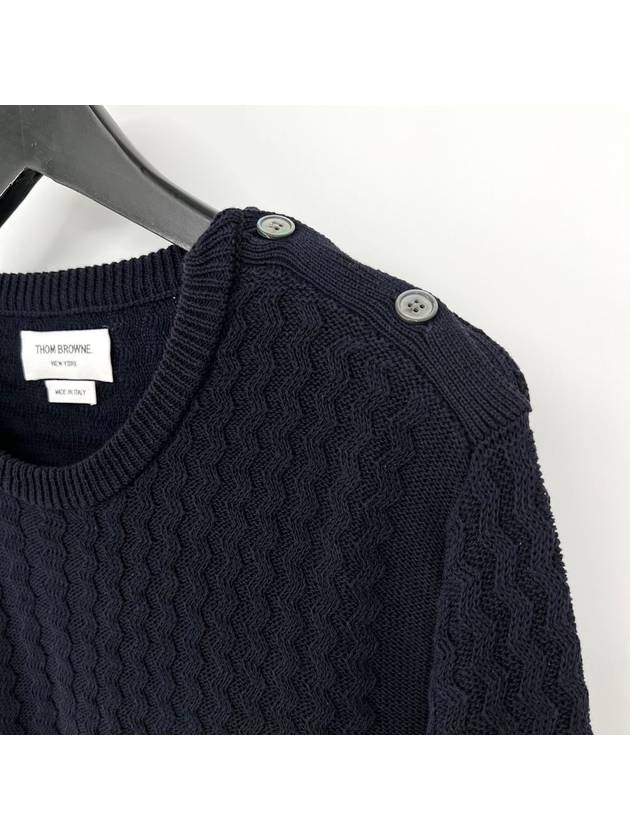 Diagonal cable knit navy size 2 - THOM BROWNE - BALAAN 5