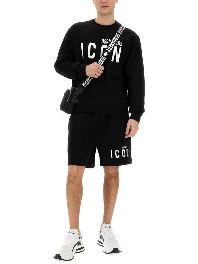 icon logo print shorts black - DSQUARED2 - BALAAN 3