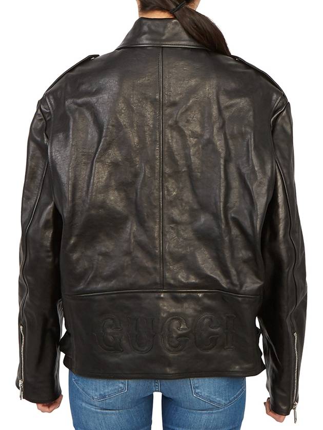 Leather Biker Jacket Black - GUCCI - BALAAN 6