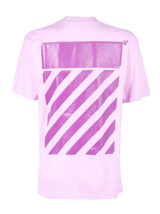 Bag Diag Logo Short Sleeve T-Shirt Pink - OFF WHITE - BALAAN 1