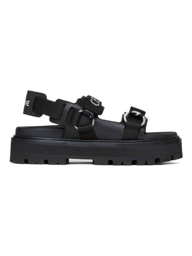 CELINE Women's Velcro Bulky Outdoor Sandals Black 345583620C 38NO - CELINE - BALAAN