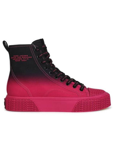 Marc Jacobs 'Hight Top' Black And Fuchsia Canvas Sneakers - MARC JACOBS - BALAAN 1