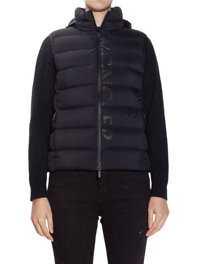 Cenis Logo Padding Vest Black - MONCLER - BALAAN.