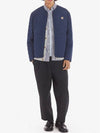 Men's Institutional FoHead Quilted Nylon Zip-up Jacket Ink Blue - MAISON KITSUNE - BALAAN 4