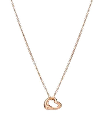 Open Heart Pendant Necklace Rose Gold - TIFFANY & CO. - BALAAN 1