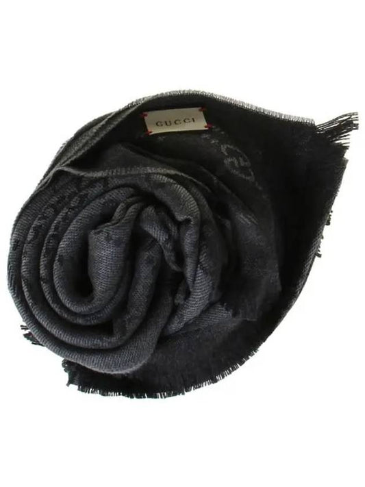 Jacquard Knit Scarf Graphite Grey - GUCCI - BALAAN.