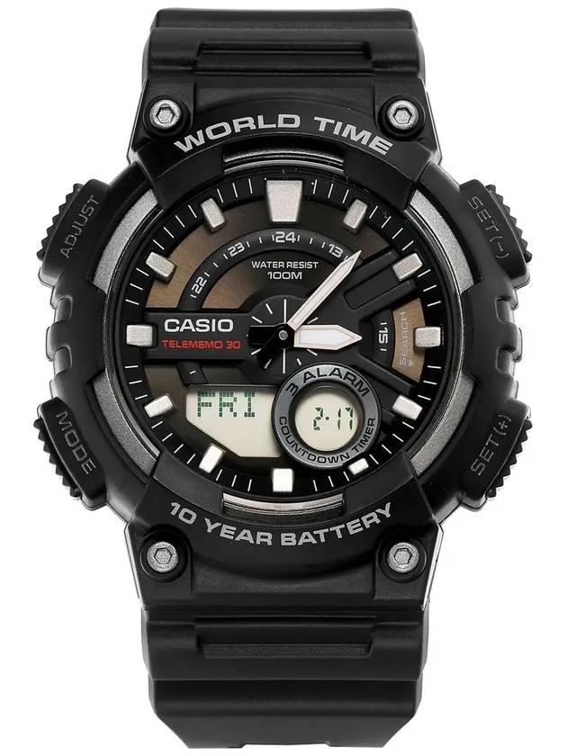 AEQ 110W 1AVDF 1A Analog Digital Sports Telememo Men s Urethane Watch - CASIO - BALAAN 6