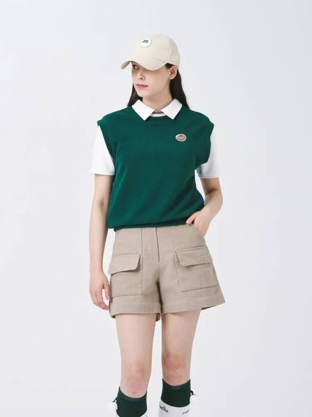 Fleece Twill Pocket Shorts Peach brushed pocket shortsDBEIGE - MONBIRDIE GOLF - BALAAN 1