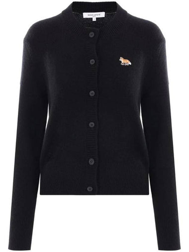 Baby Fox Patch Wool Cardigan Black - MAISON KITSUNE - BALAAN 1