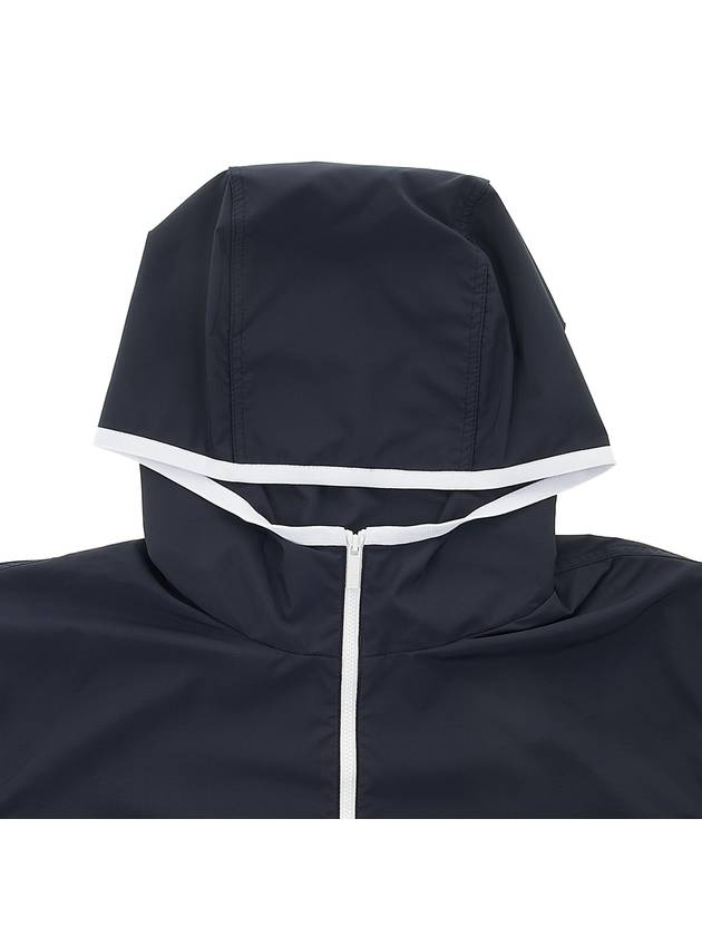 Military Ripstop Mesh 4-Bar Packable Hooded Jacket Navy - THOM BROWNE - BALAAN 4