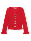 Mohair Butterfly Button Cardigan Red - GANNI - BALAAN 2