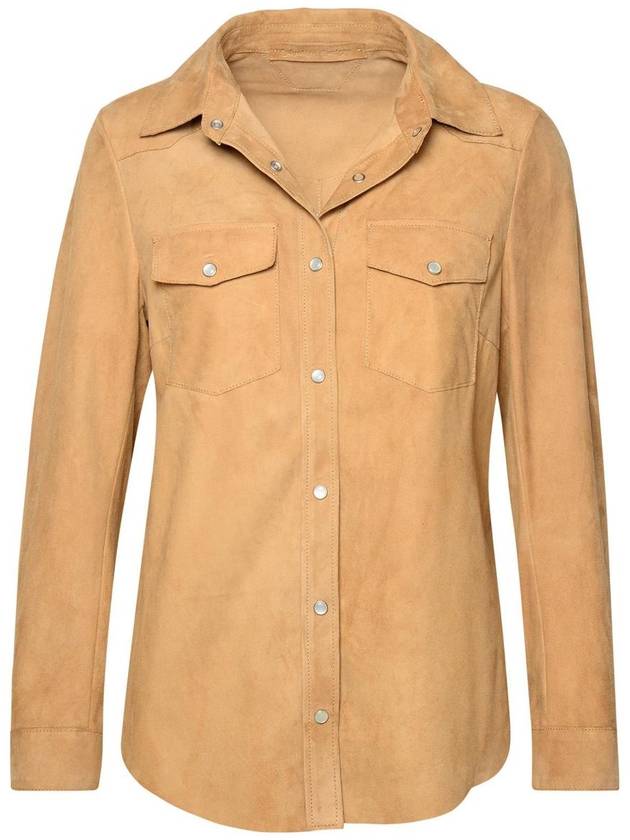 Salvatore Santoro Beige Leather Shirt - SALVATORE SANTORO - BALAAN 1