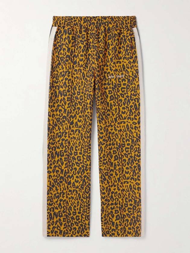 Straight Leg Leopard Stripe Linen Cotton Blend Jersey Track Pants PMCJ021S24FAB0022010 B0081006295 - PALM ANGELS - BALAAN 1