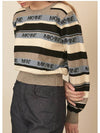 Demure Stripe Logo Knit Top Beige - MICANE - BALAAN 3