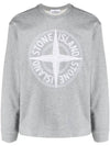 Garment Dyed Stitches Four Print Crewneck Sweatshirt Grey - STONE ISLAND - BALAAN 1