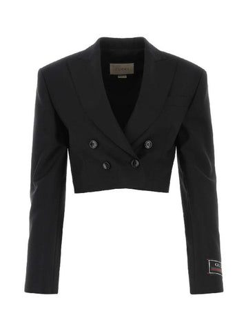 Wool Mohair Cropped Jacket Black - GUCCI - BALAAN 1