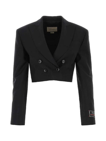 Wool Mohair Cropped Jacket Black - GUCCI - BALAAN 2