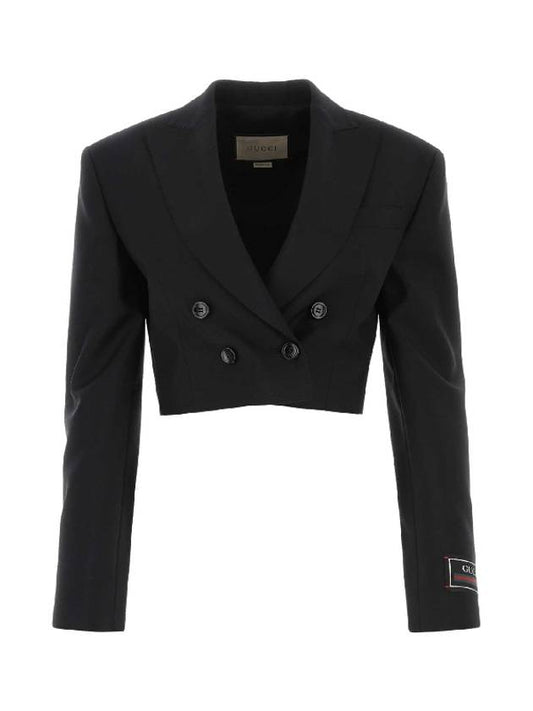 Wool Mohair Cropped Jacket Black - GUCCI - BALAAN 1