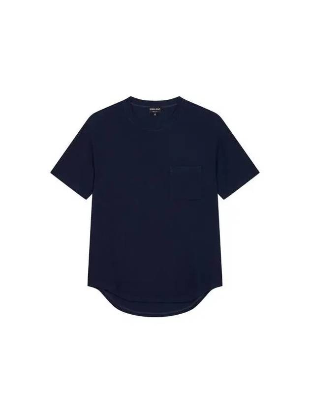 Men s Cashmere Cotton Round T Shirt Dark Navy 271959 - GIORGIO ARMANI - BALAAN 1