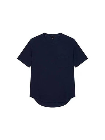 Men s Cashmere Cotton Round T Shirt Dark Navy 271959 - GIORGIO ARMANI - BALAAN 1