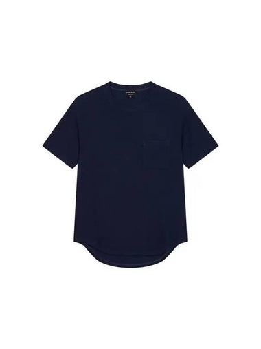 Men s Cashmere Cotton Round T Shirt Dark Navy 271959 - GIORGIO ARMANI - BALAAN 1