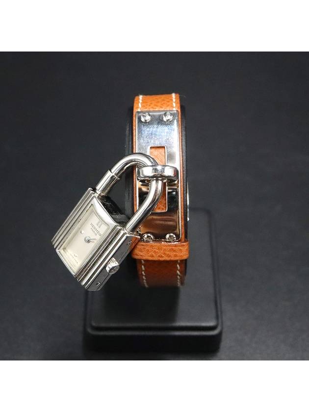 Hermes KE1 210 White Dial Silver Calli Padlock Watch I Engraved - HERMES - BALAAN 4