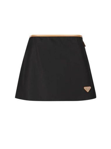 Re-Nylon A-Line Skirt Black - PRADA - BALAAN 1