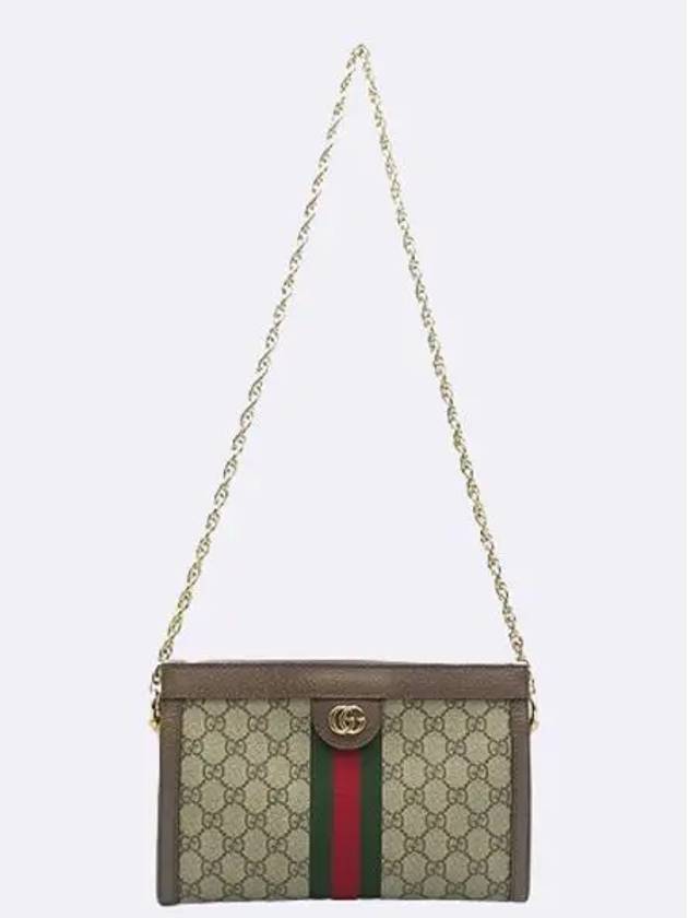 503877 GG Supreme Canvas Web Detail Ophidia Small Gold Chain Shoulder Bag - GUCCI - BALAAN 1