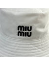 M Miumiu Fisherman Drill Logo Cotton Bucket Hat Hewite - MIU MIU - BALAAN 7