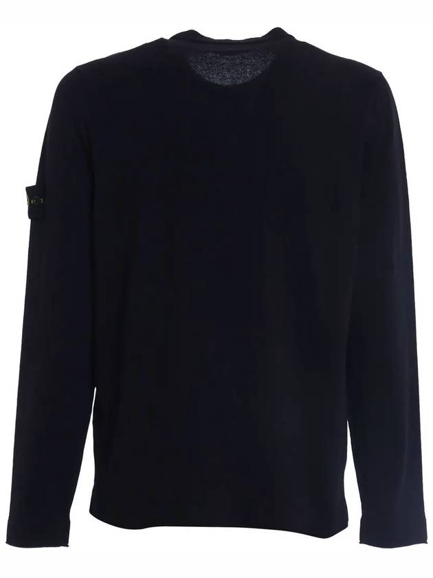 Wappen Patch Low Pocket Knit Top Navy - STONE ISLAND - BALAAN 4