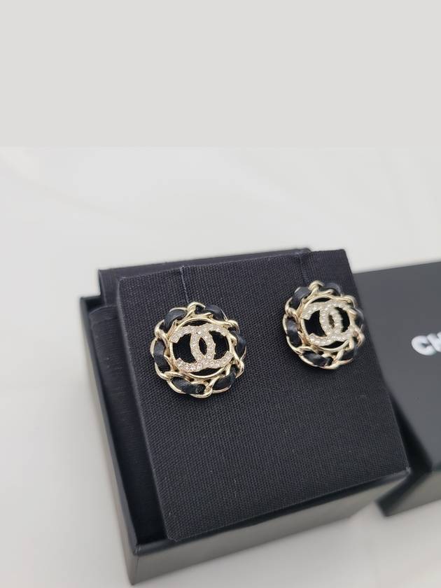 CC logo earrings leather chain lace - CHANEL - BALAAN 5