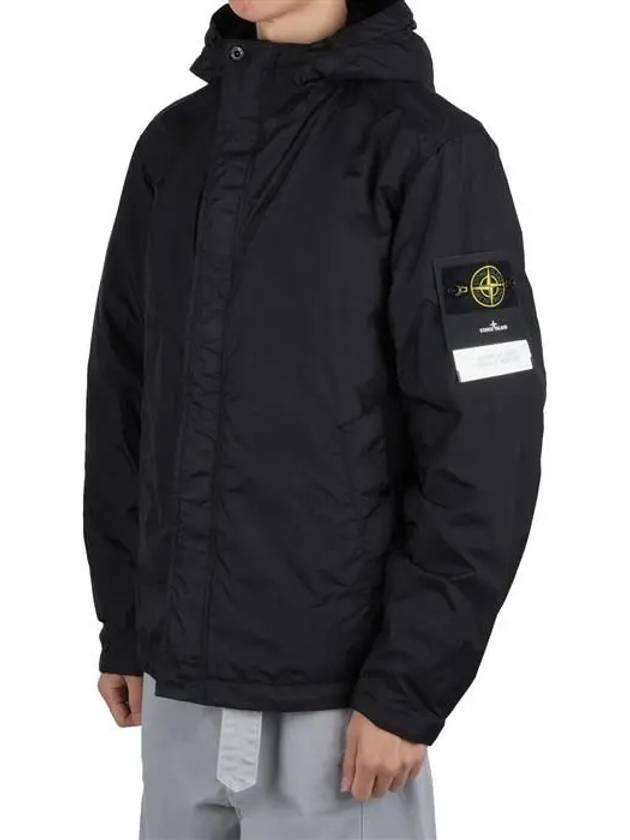 4100092 Crinkle Reps R-NY Wind Resistant Anti Drop Hooded Jacket Black - STONE ISLAND - BALAAN 2