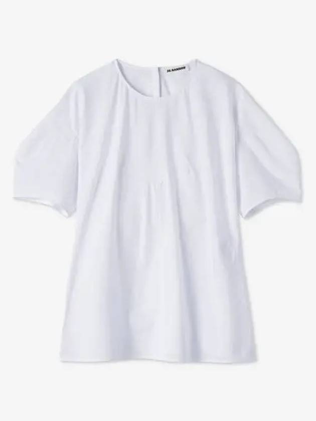 Poplin Cotton Short Sleeve T-Shirt White - JIL SANDER - BALAAN 2