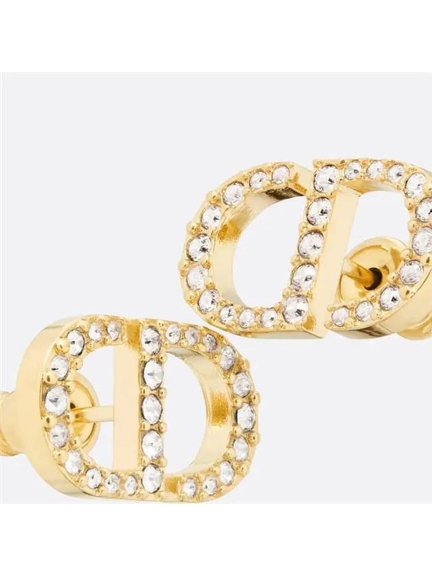 Petit CD Stud Crystal Earrings Gold - DIOR - BALAAN 5