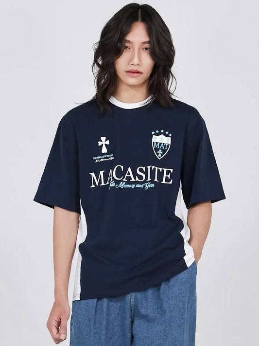 Football T Shirt Navy - MACASITE - BALAAN 2
