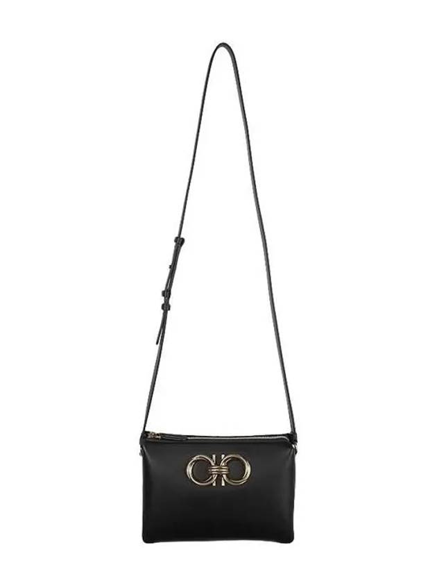 Ferragamo Trapeggio Gancini shoulder bag black 0759198 759198 - SALVATORE FERRAGAMO - BALAAN 9