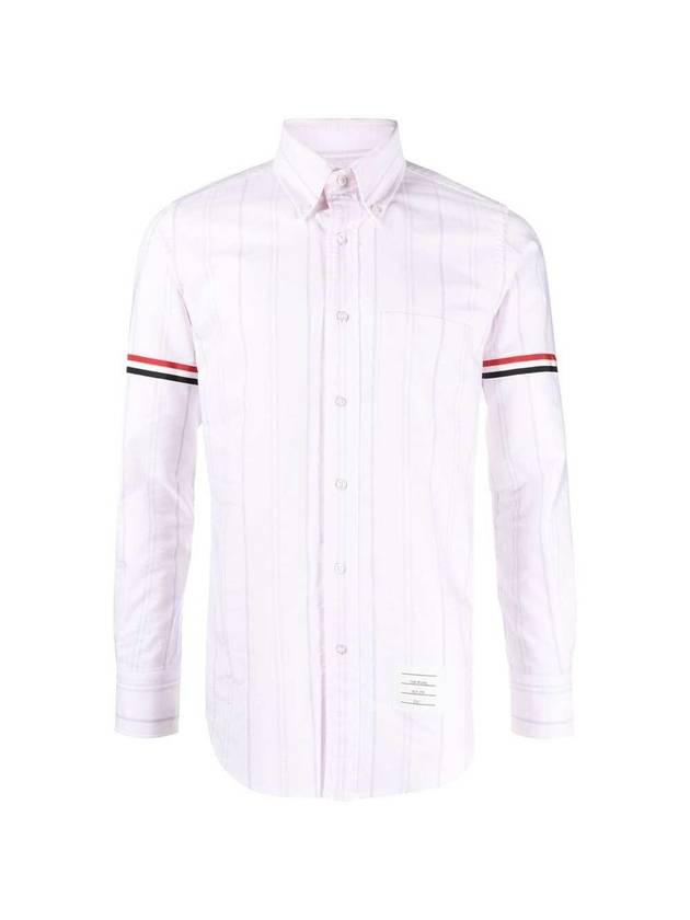 Oxford Armband Stripe Long Sleeve Shirt Light Pink - THOM BROWNE - BALAAN 1