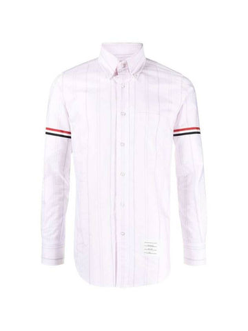 Oxford Armband Stripe Long Sleeve Shirt Light Pink - THOM BROWNE - BALAAN 1