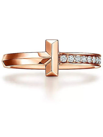 Tiffany T T1 ring rose gold diamond setting 67795253 - TIFFANY & CO. - BALAAN 1