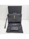 Matelasse Monogram Logo Strap Clutch Bag Black - SAINT LAURENT - BALAAN 8