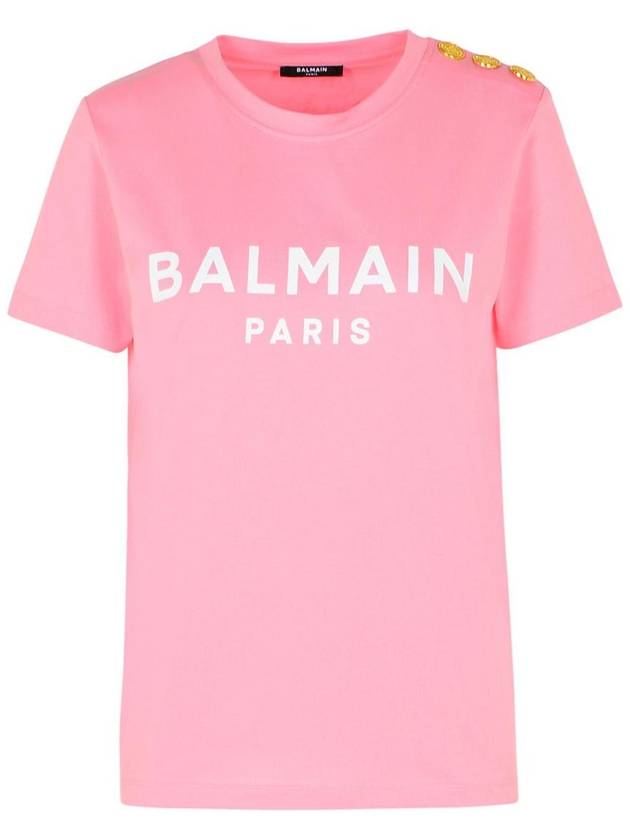 Balmain Pink Cotton T-Shirt - BALMAIN - BALAAN 1