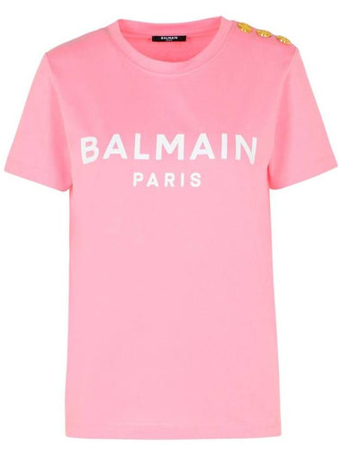 Balmain Pink Cotton T-Shirt - BALMAIN - BALAAN 1