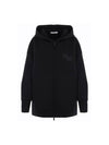 Obbia M Monogram Embroidery Detail Zip Up Hoodie Black - MAX MARA - BALAAN 1