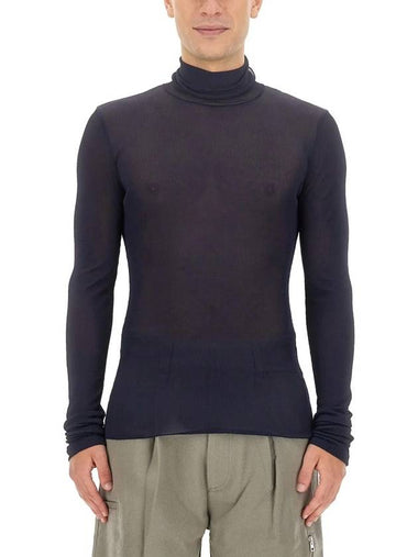 Men's Ribbed Turtleneck Navy - AMI - BALAAN 1