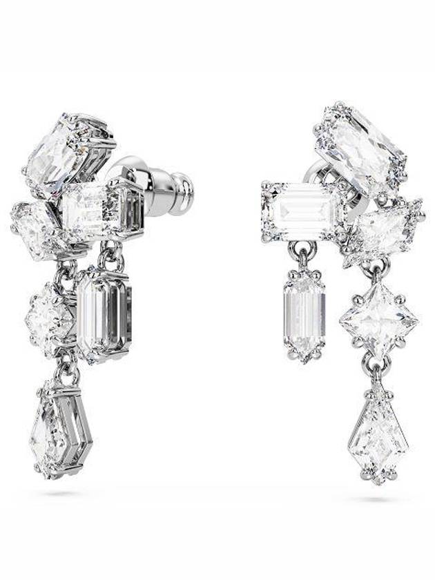 Women's Mesmera Drop Rhodium Earrings White - SWAROVSKI - BALAAN 2