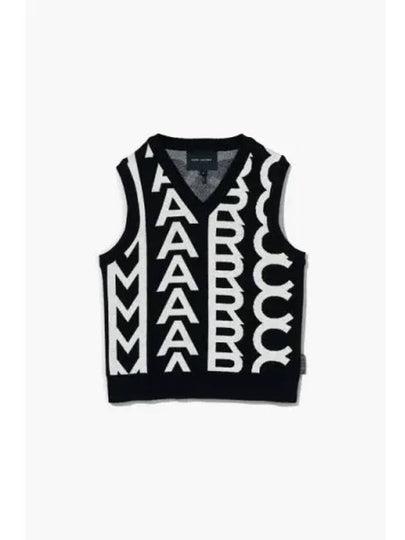 Jacquard Monogram Knit Vest BlackIvory MJWAW22001BKX - MARC JACOBS - BALAAN 1