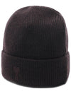 De Coeur Ribbed Knit Beanie Brown - AMI - BALAAN 4