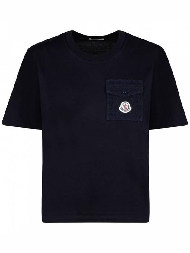 Pocket Short Sleeve T-Shirt Night Blue - MONCLER - BALAAN 1